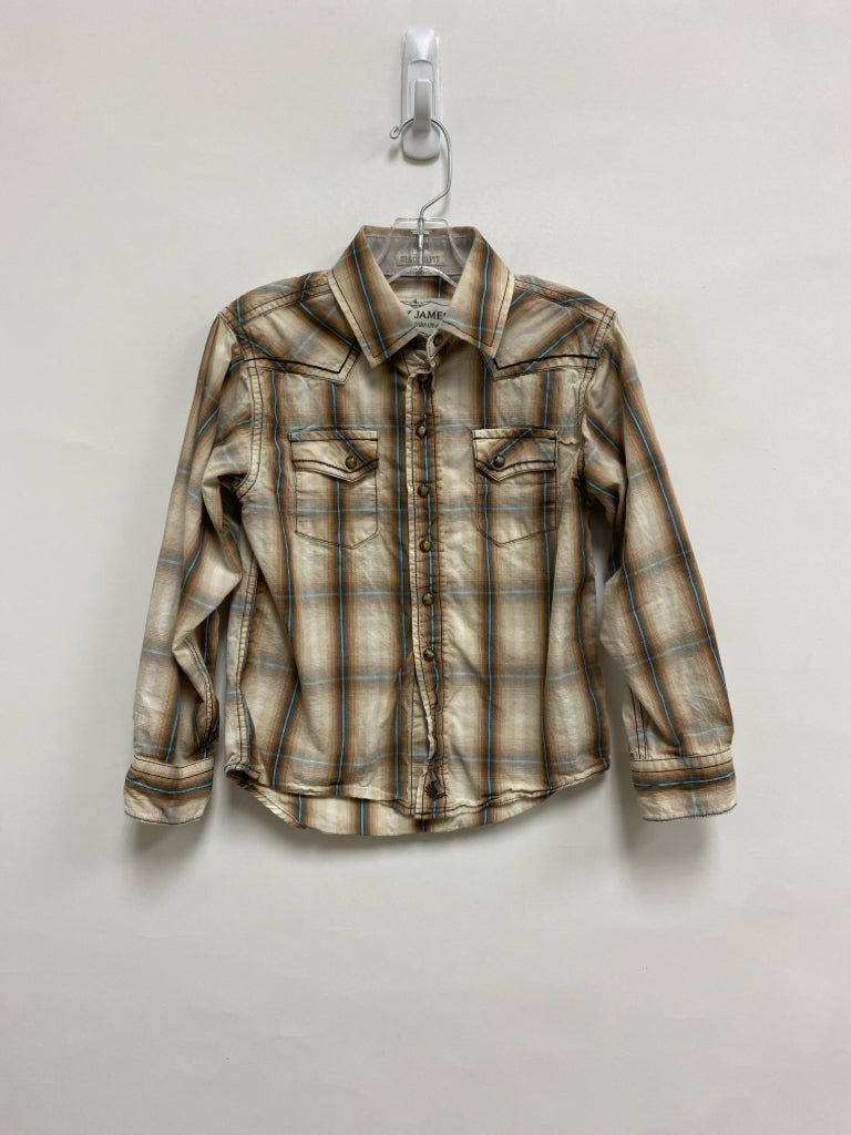 Cody James SIZE 4T Tan/Brown Windowpane Button Up Boy&