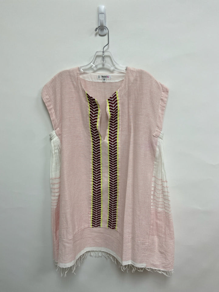 Size M White/Pink Stripes Batwing Ladies Dress