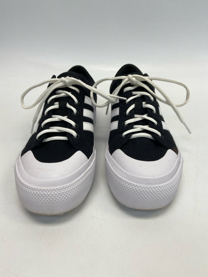 Adidas  Size 9.5 Black/White Lace-up Sneakers