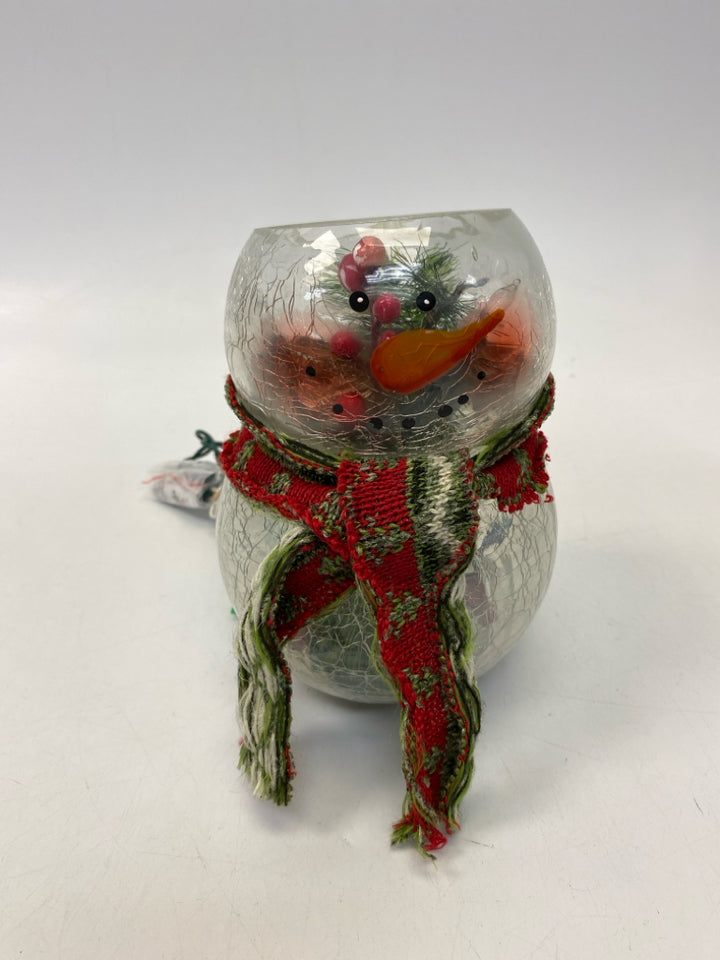 Clear Red/Green Lit Crackle Glass Christmas