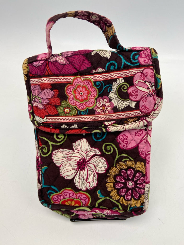 Vera Bradley Burgundy Multi Color Flowers Lunch Tote