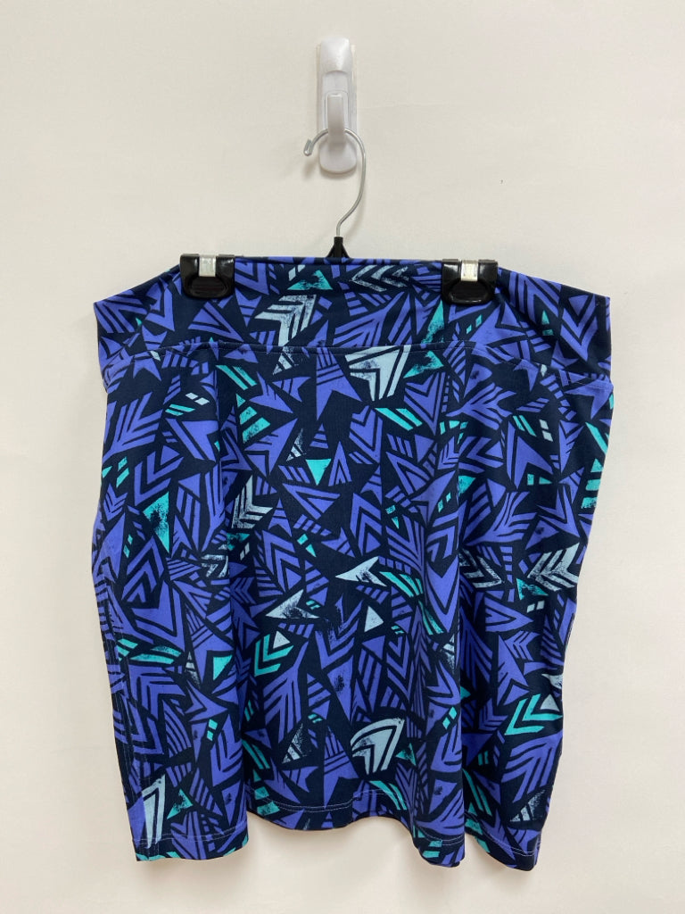 Patagonia Size L Navy Aqua/Purple Print Ladies Skirt