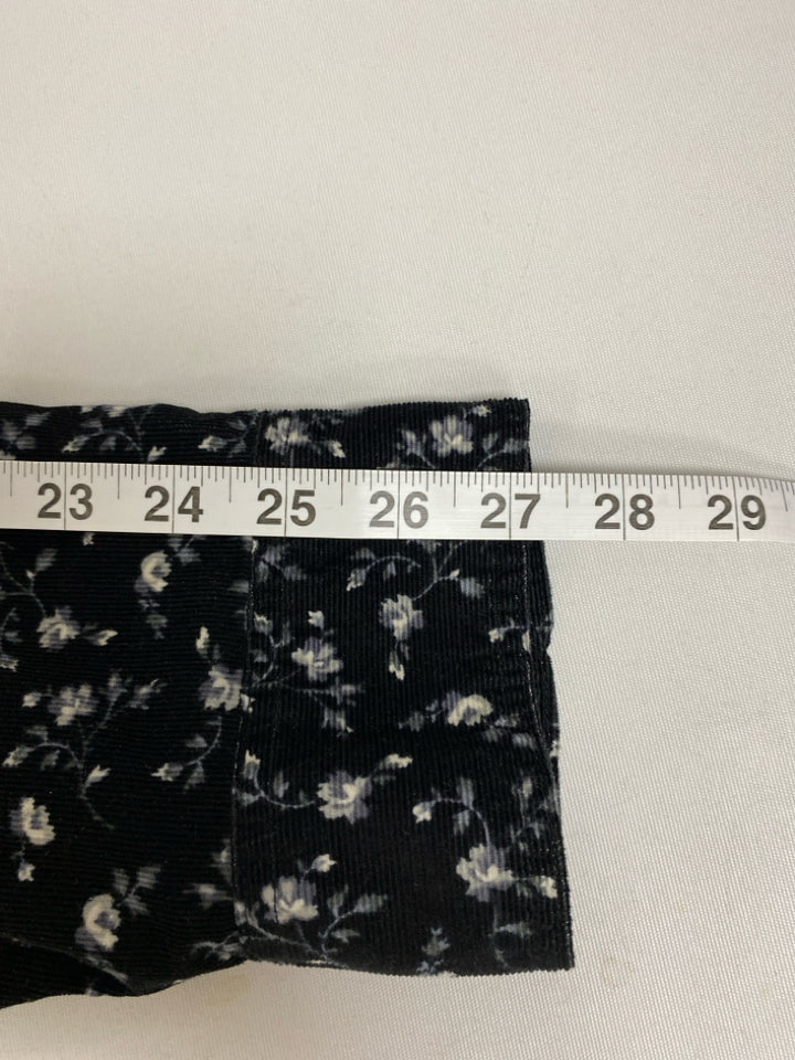 NWT Old Navy Size 3X Black White/Gray Flowers Corduroy Men&