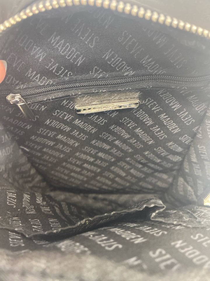 Steve Madden Black Silver Accent(s) Nylon Handbag
