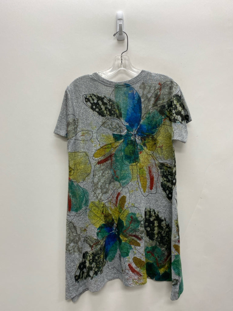 Inoah Size M Gray Blue/Multi Abstract Ladies Top