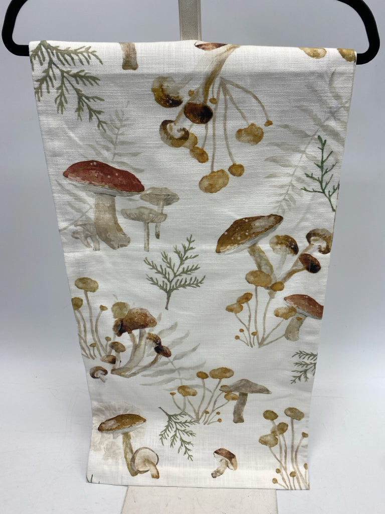 White Multi Color Mushrooms Table Runner