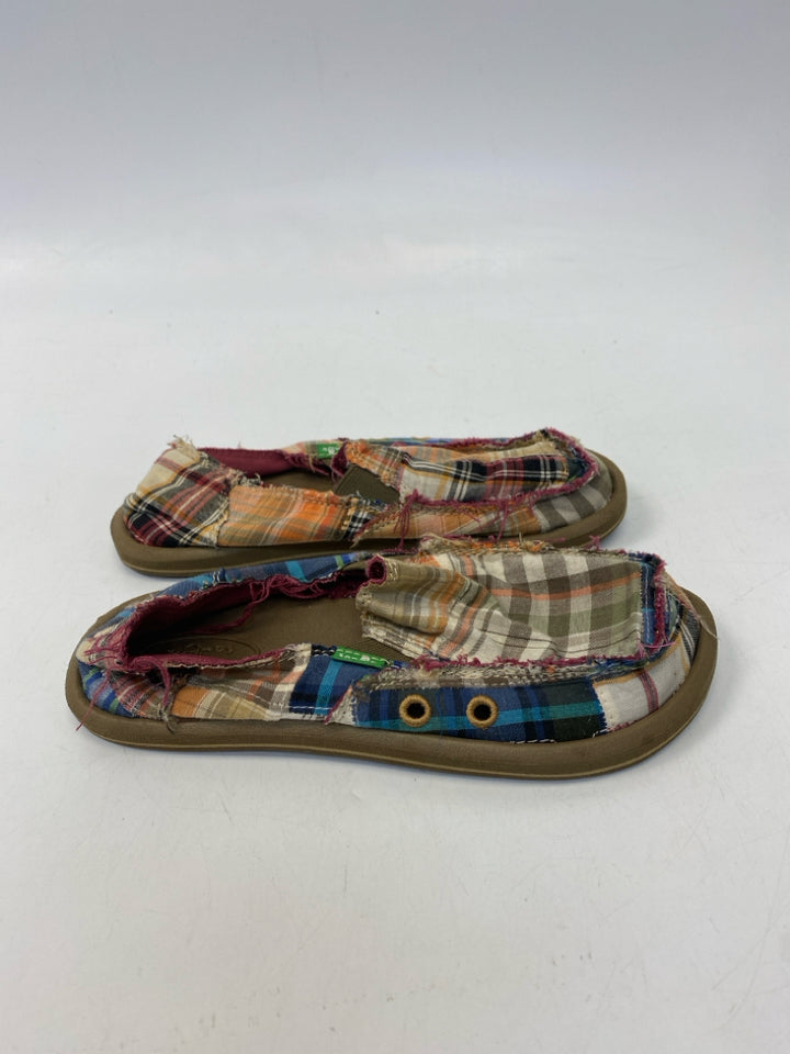Sanuk SIZE 2 Multi-Color Plaid Fabric Boy&