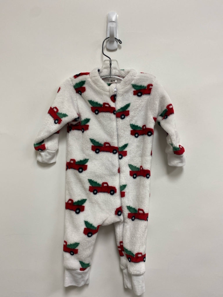 HUDSON SIZE 0-3M White Red Trucks Boy&