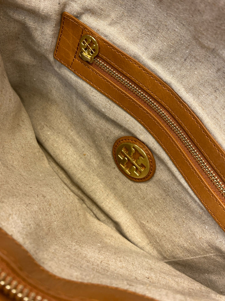 Tory Burch Brown Tan/Cream Beaded Handbag