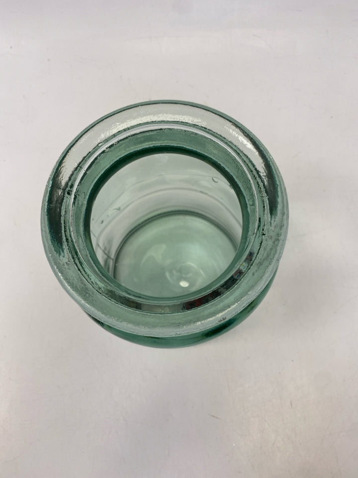 Clear Green Glass Vase
