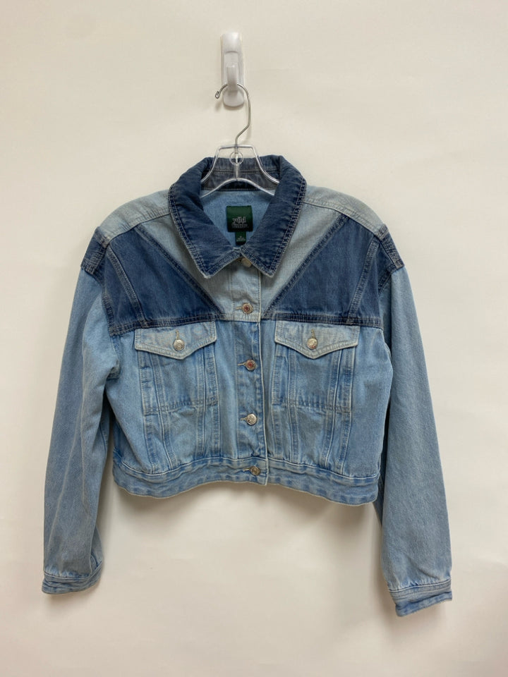 wild fable Size M Dark Blue Blue Button Up Denim Ladies Jacket