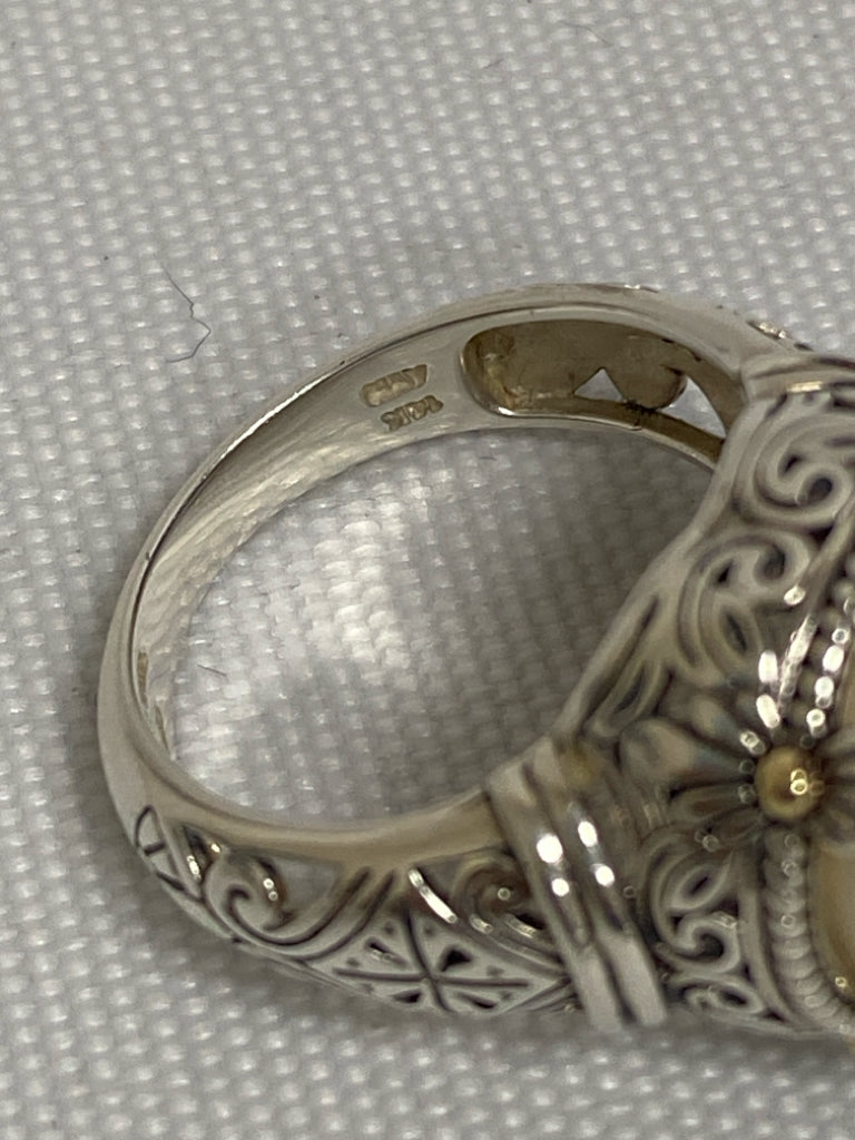 Pearl Color Silver Sterling Silver Ring