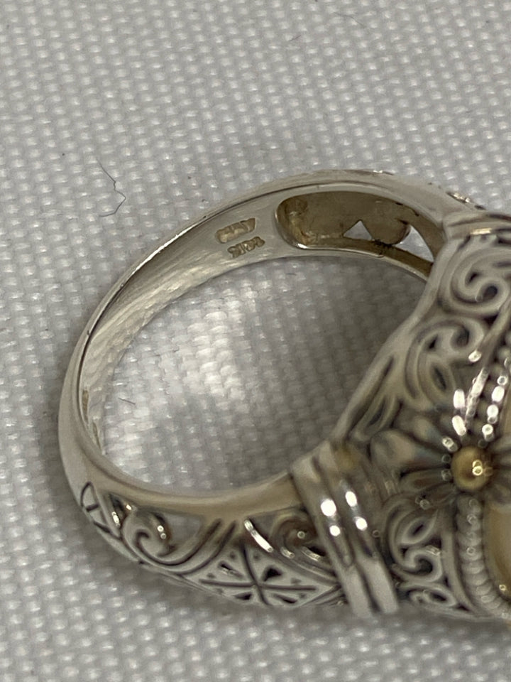 Pearl Color Silver Sterling Silver Ring