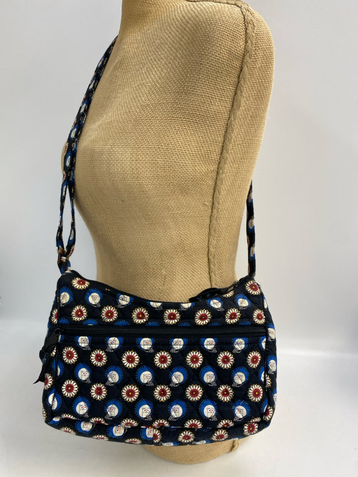 Vera Bradley Black Blue/Wht Owl(s) Crossbody