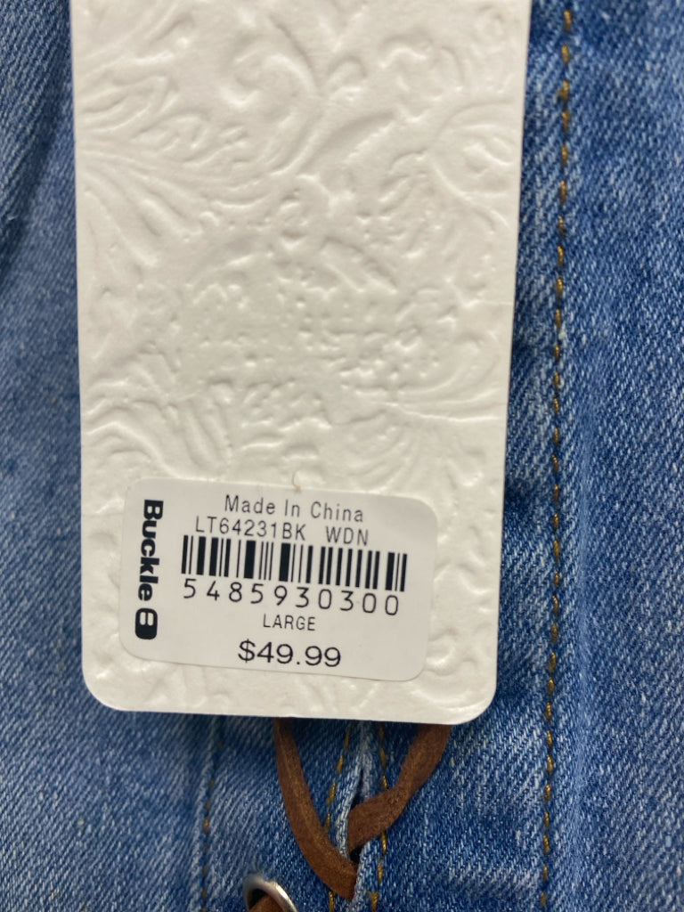 NWT Buckle Size L Blue Sleeveless Denim Ladies Top