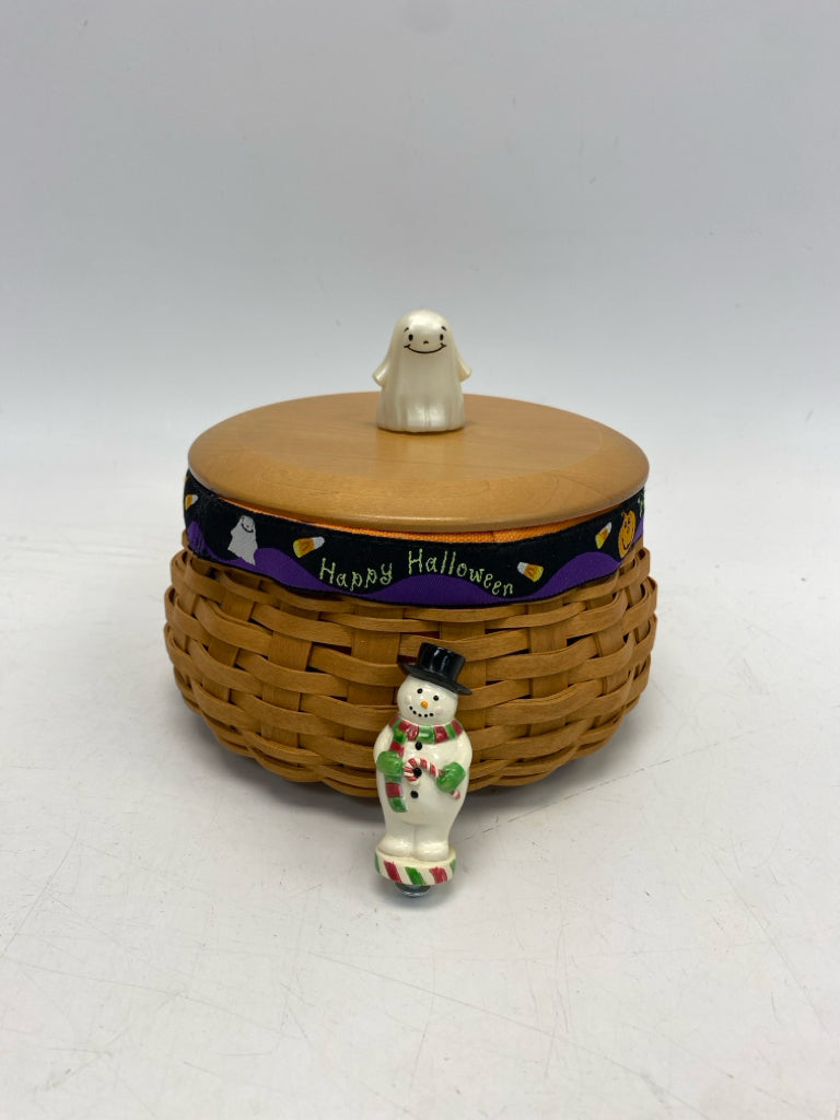 Longaberger Natural Multi Color Basketweave Wood Halloween