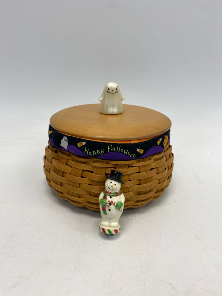 Longaberger Natural Multi Color Basketweave Wood Halloween