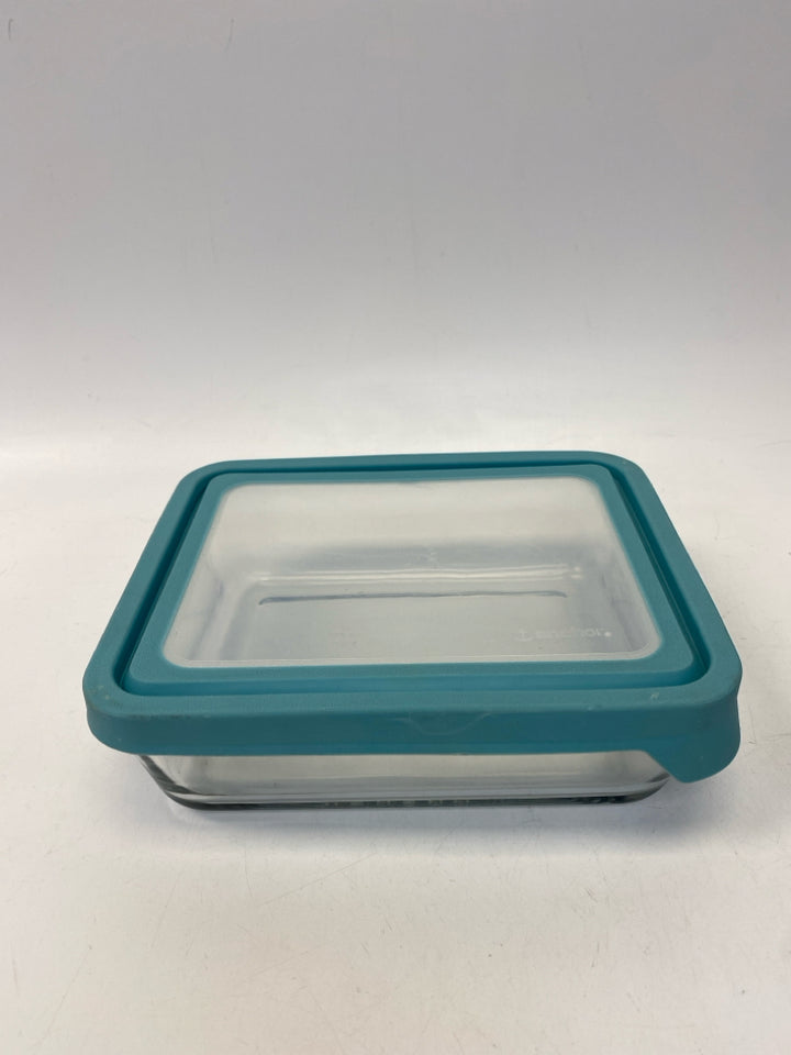 Anchor Hocking Aqua Clear Glass Storage Container