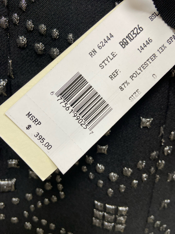 NWT Nicole Miller Size 0 Black Silver Texture Sleeveless Ladies Dress