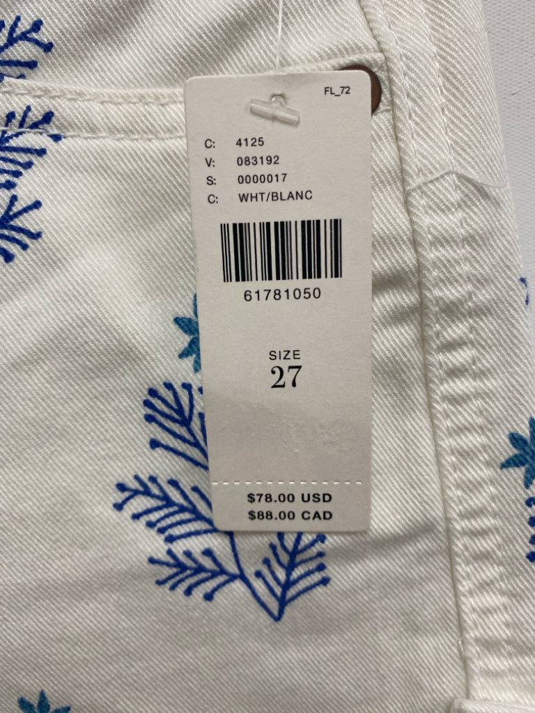 NWT Pilcro Size 27 White Blue Twig Denim Ladies Shorts