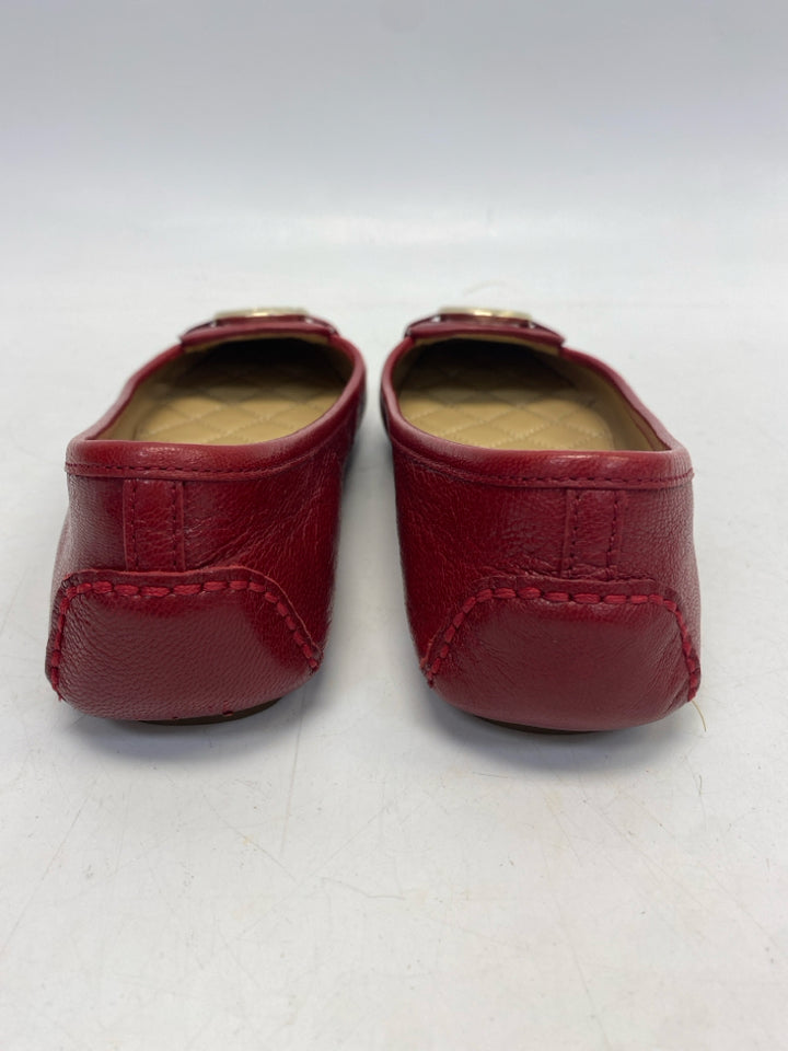 Michael Kors US Size 7.5 Dark Red Gold Logo Flats