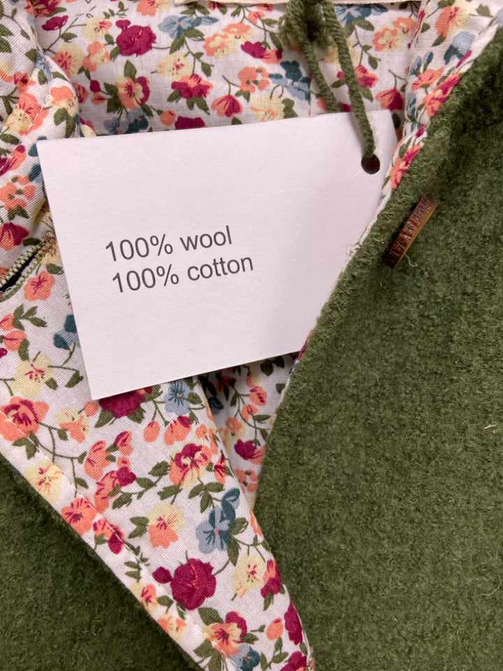 NWT Size 40 Green Hooded Wool Ladies Jacket