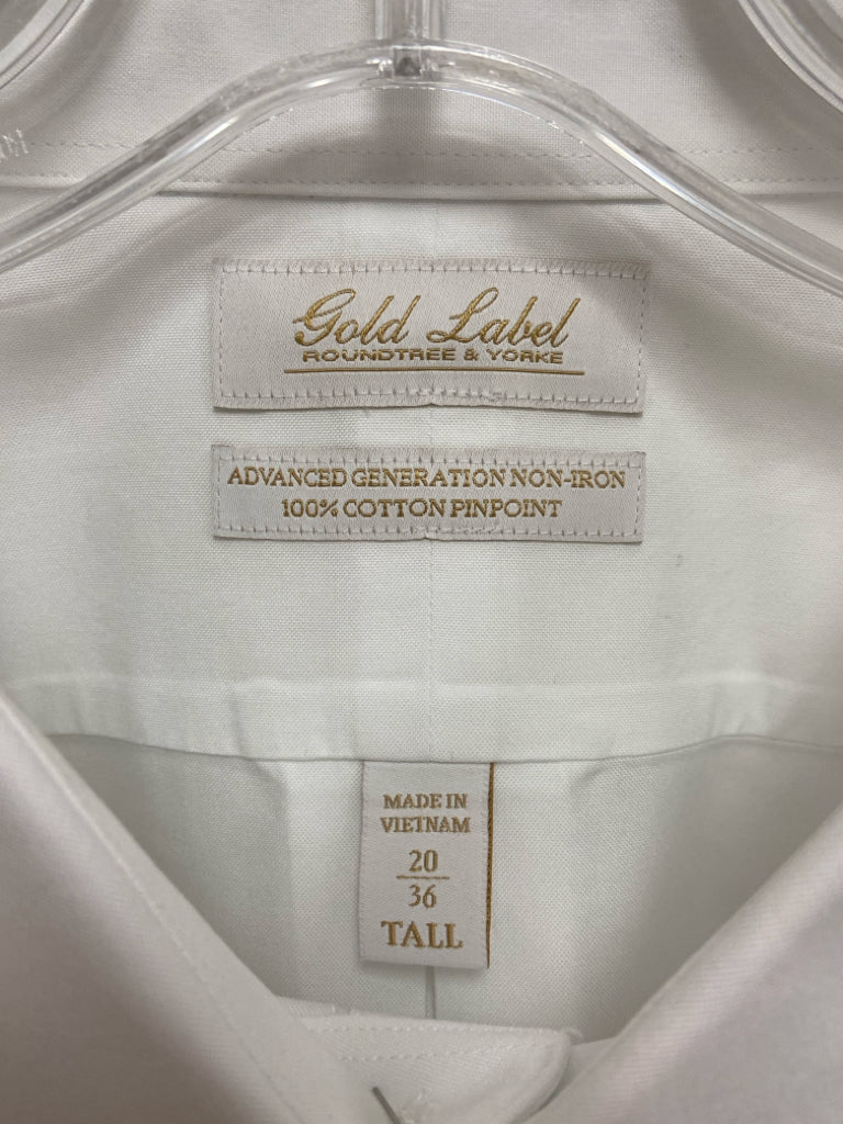 NWT Roundtree &amp; Yorke Size 20 White Button Up Men&