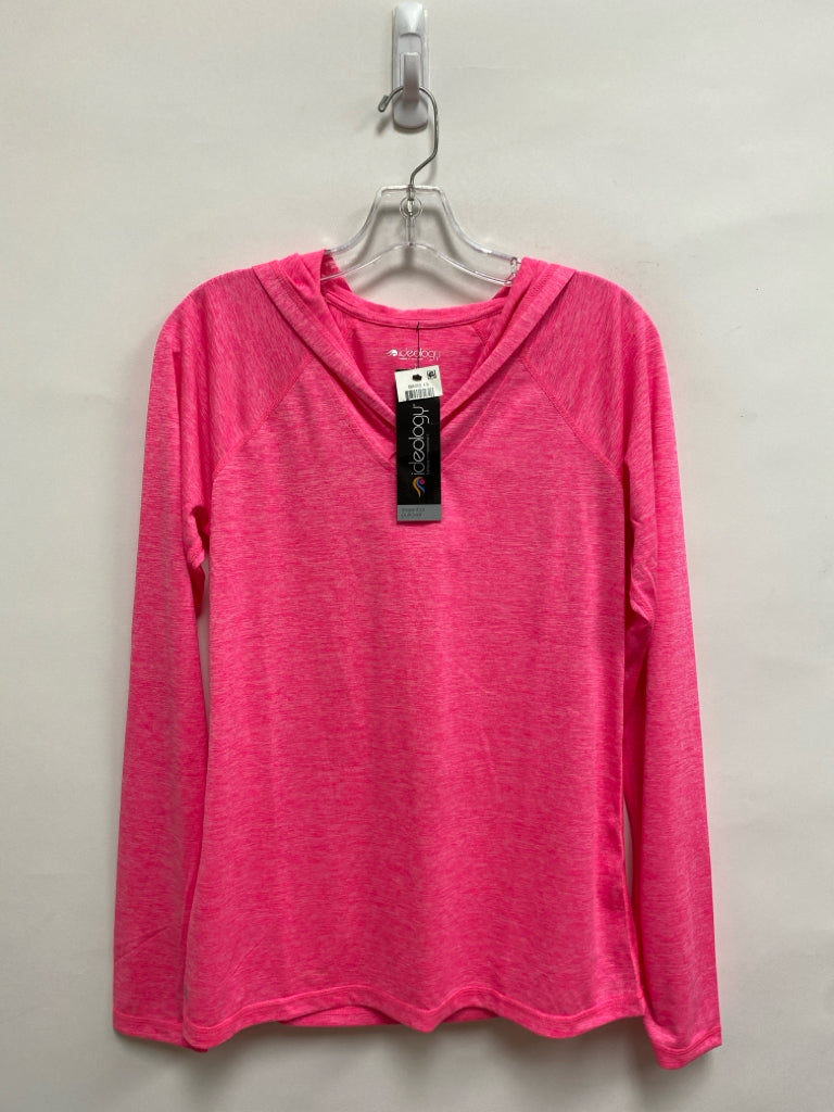 NWT ideology Size M Neon Pink Streaked Hooded Athletic Top