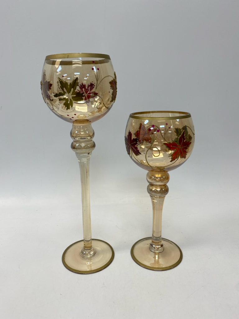 Amber Red/Green Leaves Glass Fall