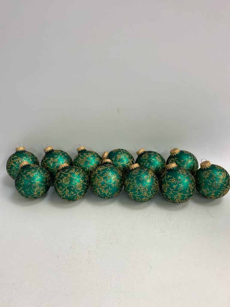 Green Gold Ornaments