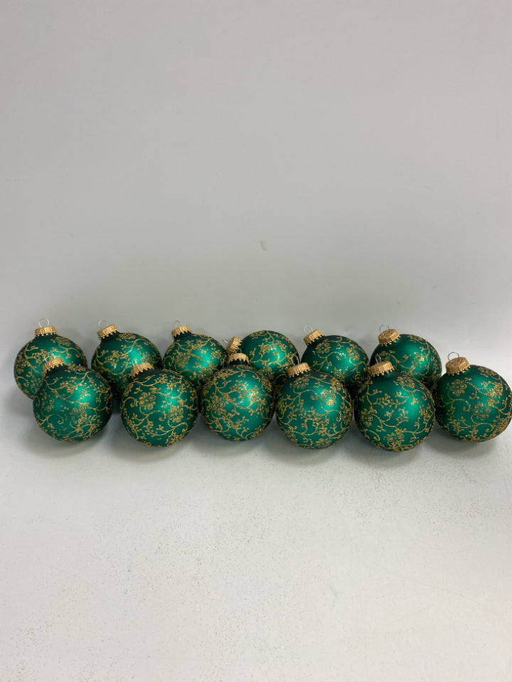 Green Gold Ornaments