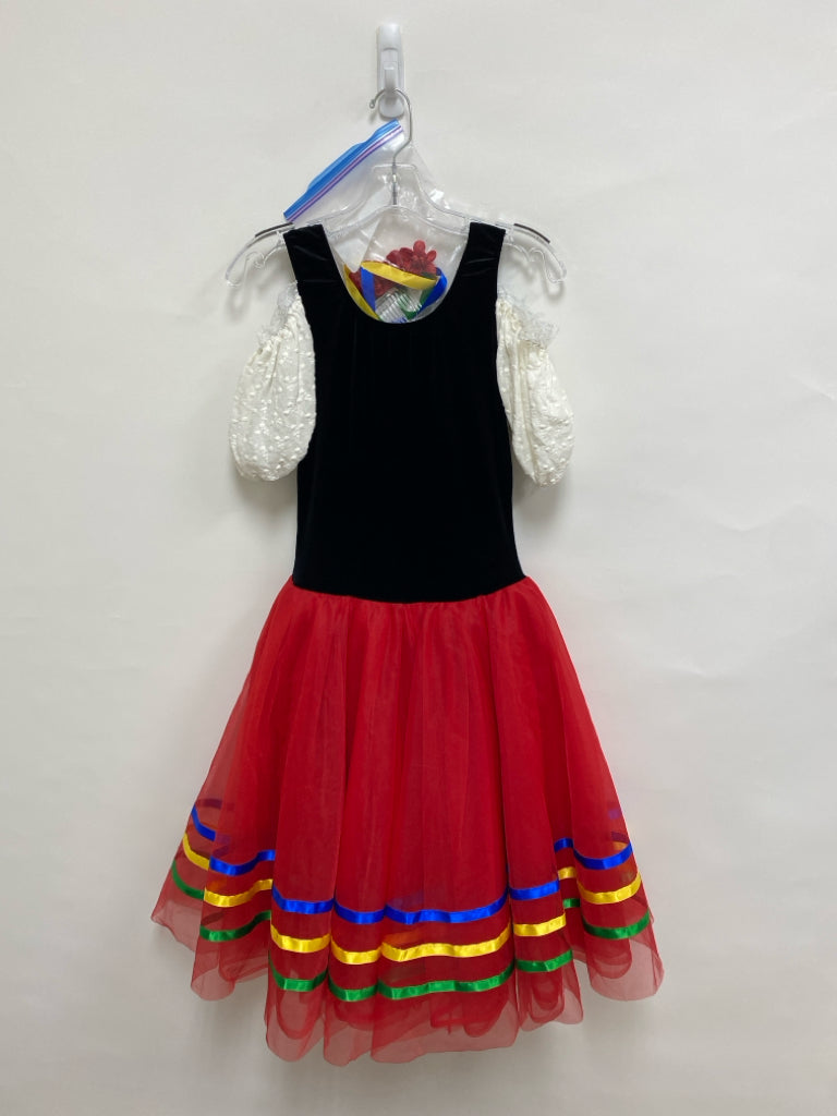 SIZE 18/20 Black/White Red Pirates Sleeveless Tulle Girl&