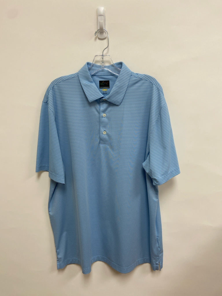Greg Norman Size XL Blue Striped Polo Men&