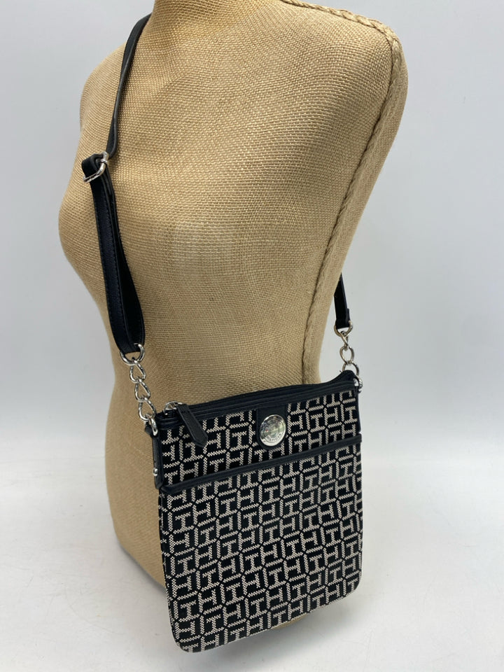 Tommy Hilfiger Black Beige Signature Crossbody