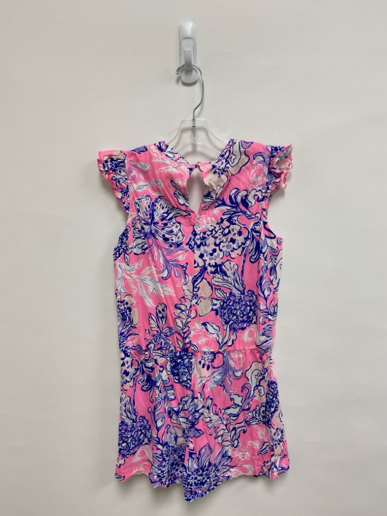 LILLY PULITZER SIZE 12/14 Neon Pink Purple/Blue Floral Girl&