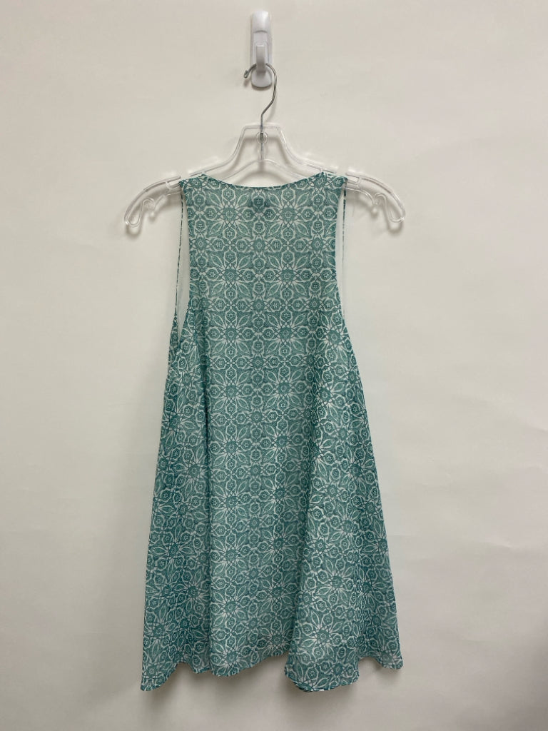 show me your MUMU Size S White Seafoam Floral Sleeveless Ladies Dress