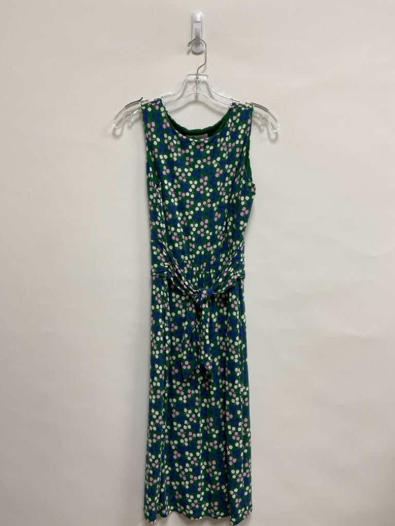 Boden Size 6 Green White/Blue Flowers Sleeveless Ladies Dress
