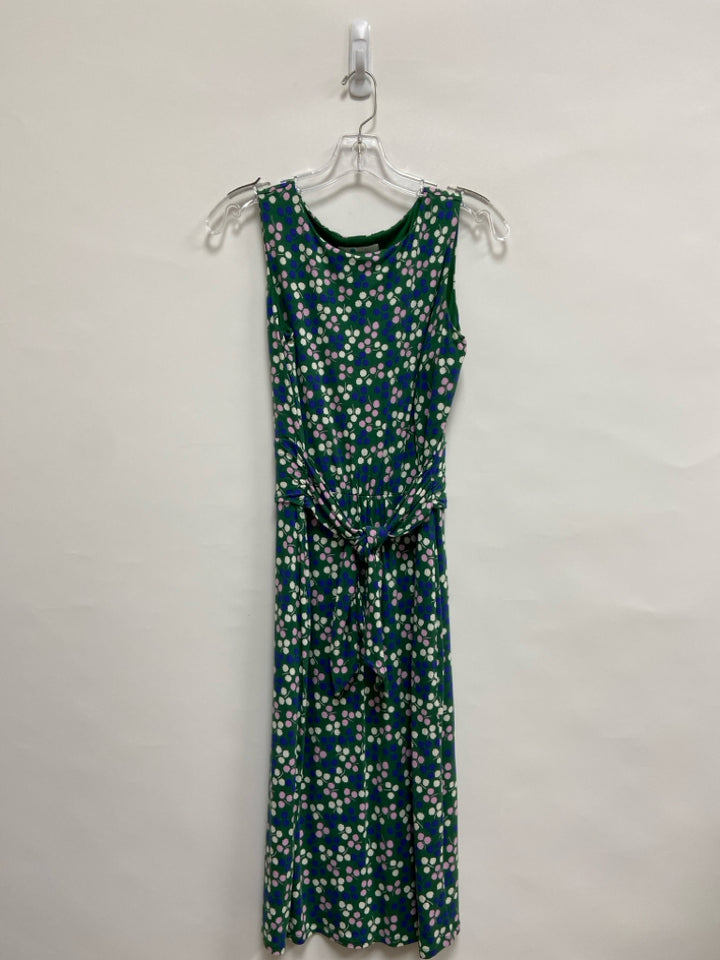 Boden Size 6 Green White/Blue Flowers Sleeveless Ladies Dress