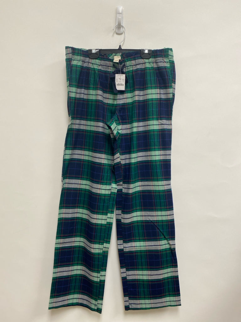NWT J Crew Size M Navy Green/White Plaid Ladies Pajama