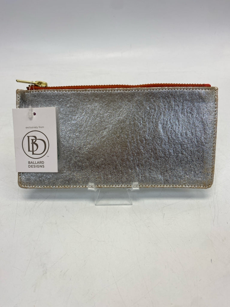 NWT Ballard Designs Silver Shimmery Make-up Bag