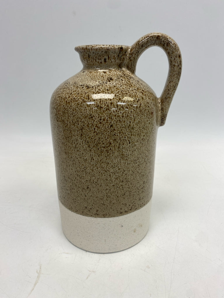 Brown Cream Speckles Ceramic Vase