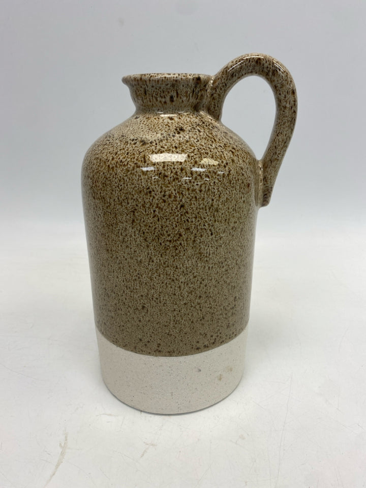 Brown Cream Speckles Ceramic Vase