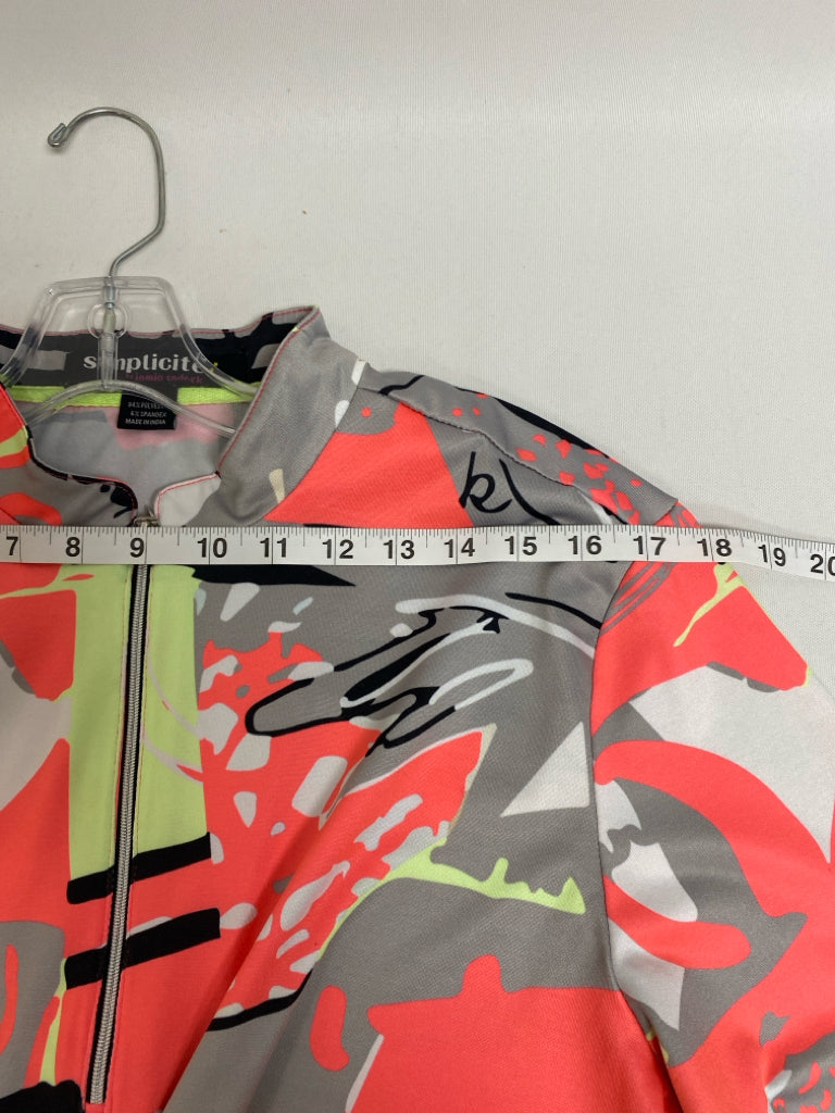 jamie sadock Size XL Coral Lime Green Quarter Zip Athletic Top