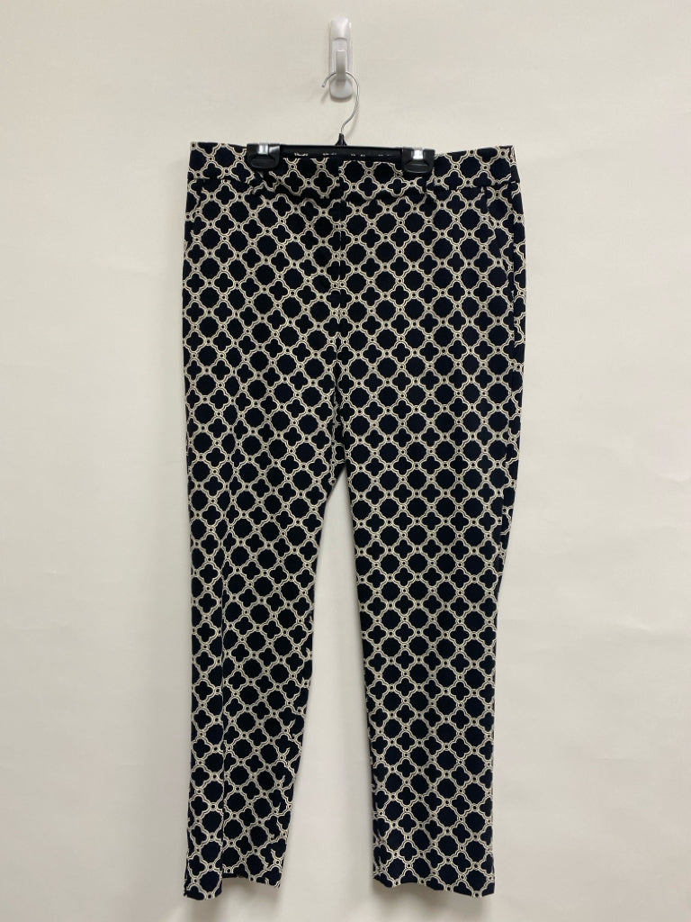 NWT Talbots Size 10 Black Cream Print Ladies Pants