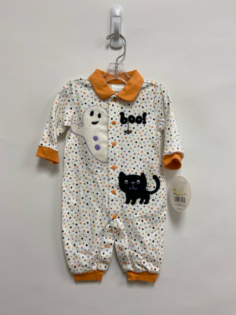 NWT SIZE 0-3M White Orange/Multi Halloween Boy&