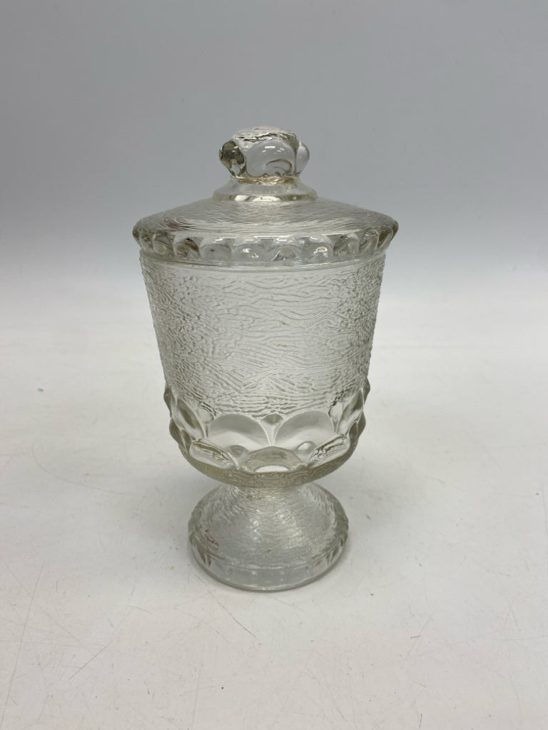 Clear Texture Glass Candy Container