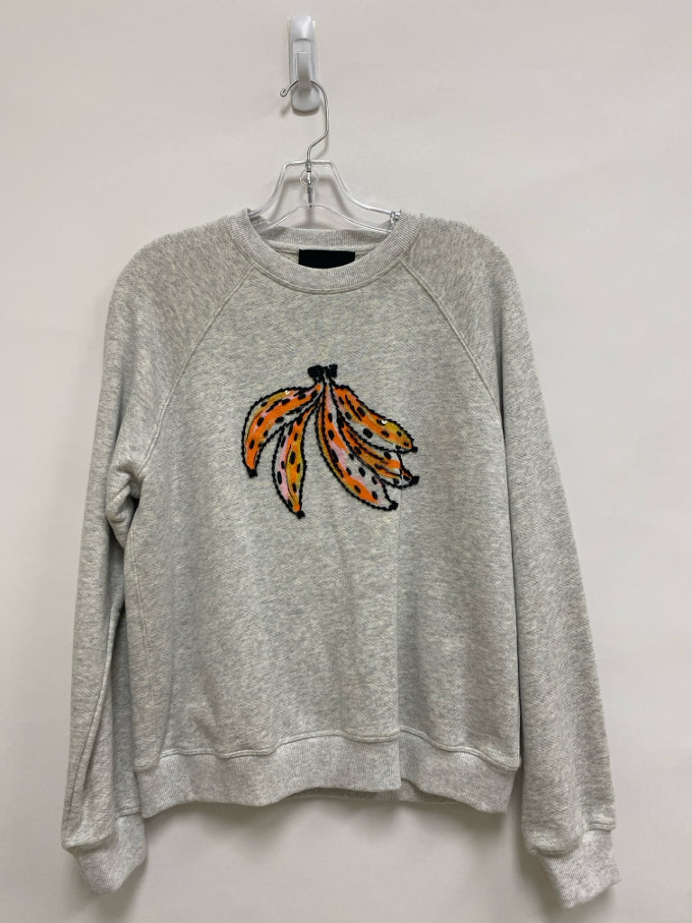 Size M Gray Black/Orange Beaded Ladies Sweatshirt