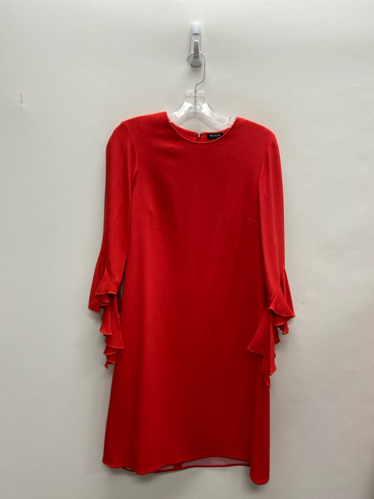 WORTH Size 4 Red 3/4 Sleeve Ladies Dress