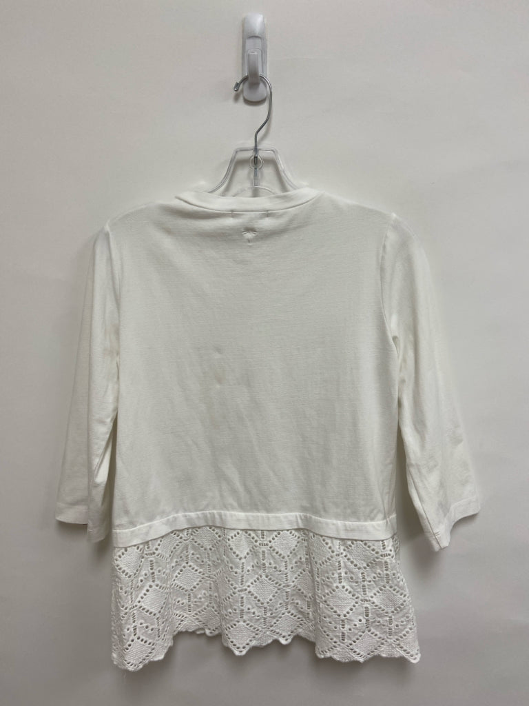 Tyler Boe Size S White 3/4 Sleeve Ladies Top