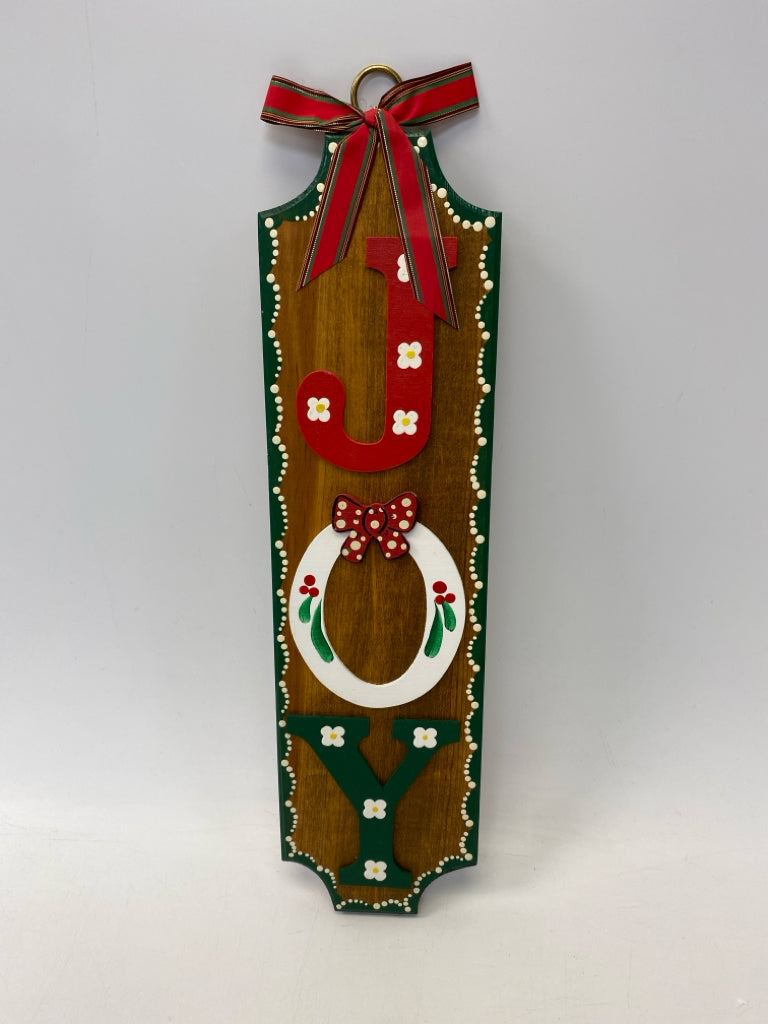 Natural Red/Green Words Wood Christmas